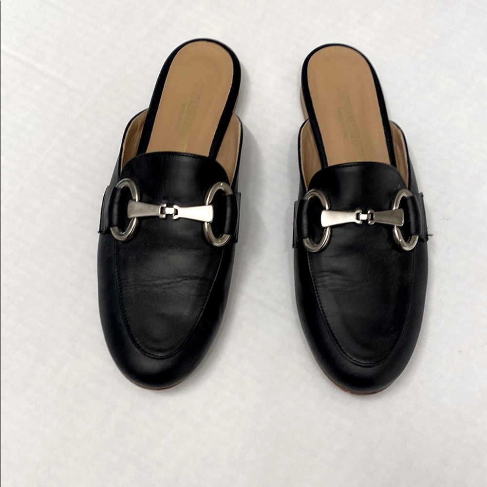 Black Leather Slip-On Loafers